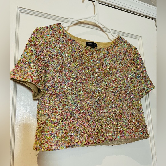 TOPSHOP vintage sequin crop top - Picture 2 of 5